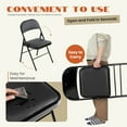 thumbnail image 5 of JIOABL Folding Chair 2 Pack, Convenient Leather Padded Folding Chairs, Black, 5 of 9