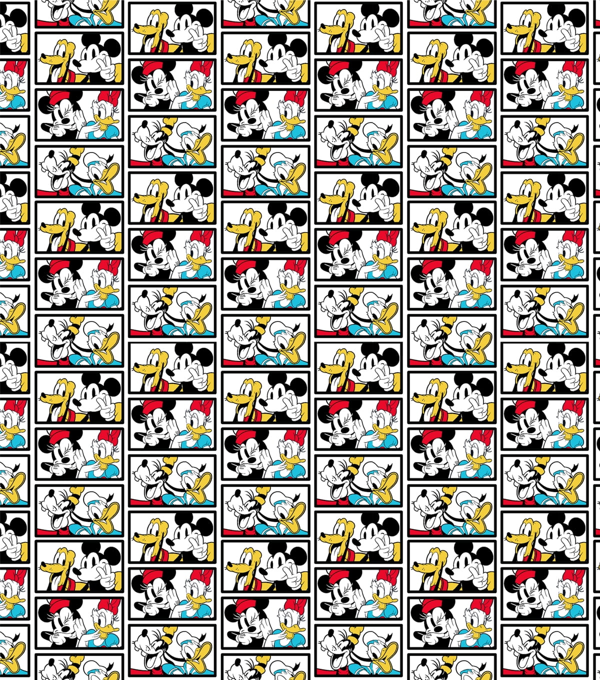 (3 pack) Springs Creative 18" x 21" Cotton Mickey and Friends Tile Precut Sewing & Craft Fabric, Multi-color