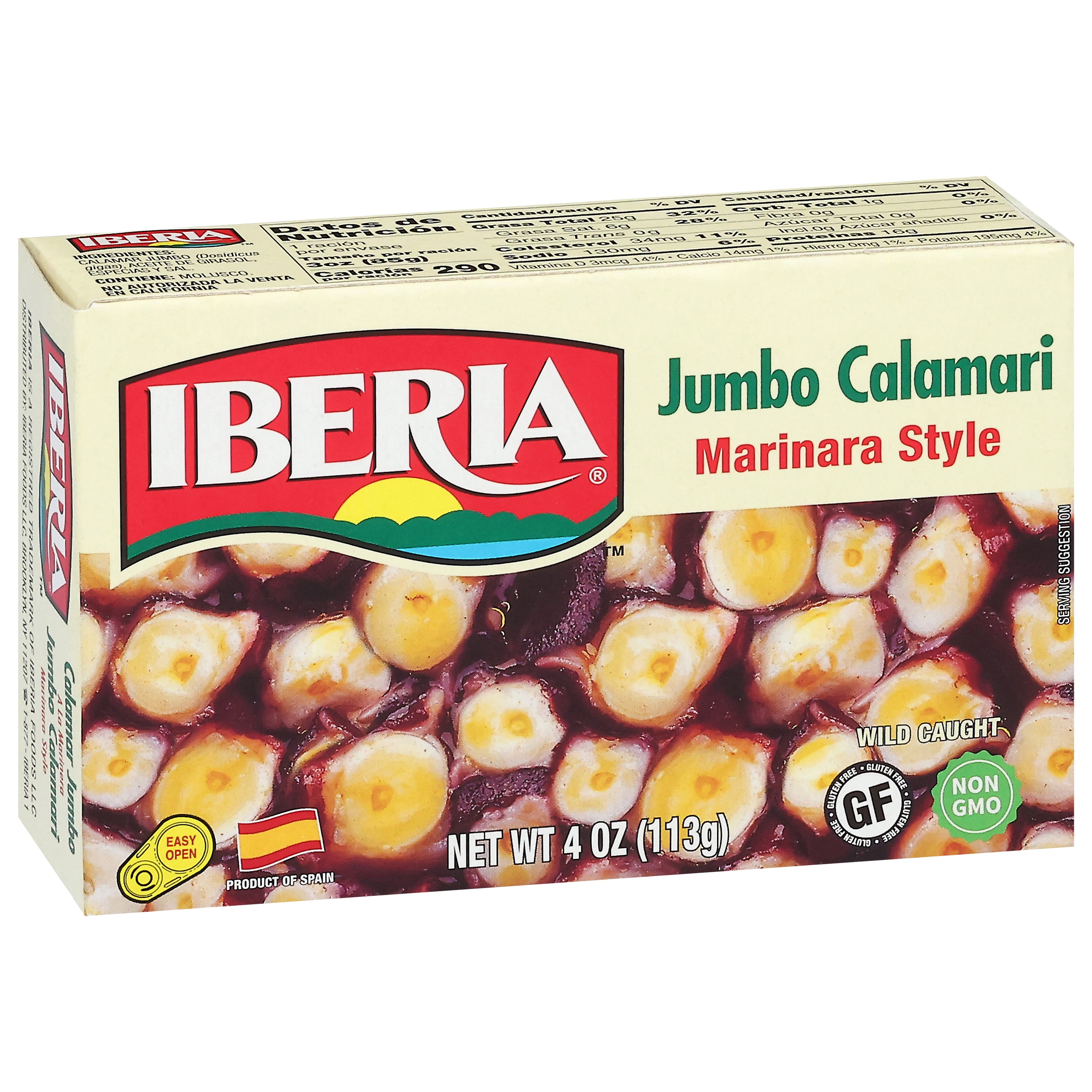(4 pack) Iberia Marinara Style Calamari Jumbo 4 oz