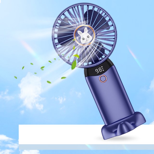 Mini Ventilador de mano de 2400 mAh, mesa eléctrica de refrigeración para el hogar, dormitorio, azul Likrtyny Para estrenar