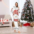 thumbnail image 5 of Red Hat Snowman Adult Onesie Pajamas Slim Fit Christmas One Piece Suit Pjs for Women and Men Hooded Zipper, 5 of 7