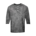 thumbnail image 6 of CCRFTGI Polo Shirts for Men Henley Raglan 3/4 Sleeve Big and Tall Tie Dye Shirts Jersey Baseball Button Up Classic Summer Fall Blouse Tops Gray XXXL, 6 of 8