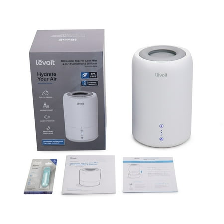 Levoit - Ultrasonic Top-Fill Cool Mist 2-in-1 0.5 Gal Humidifier & Diffuser - White