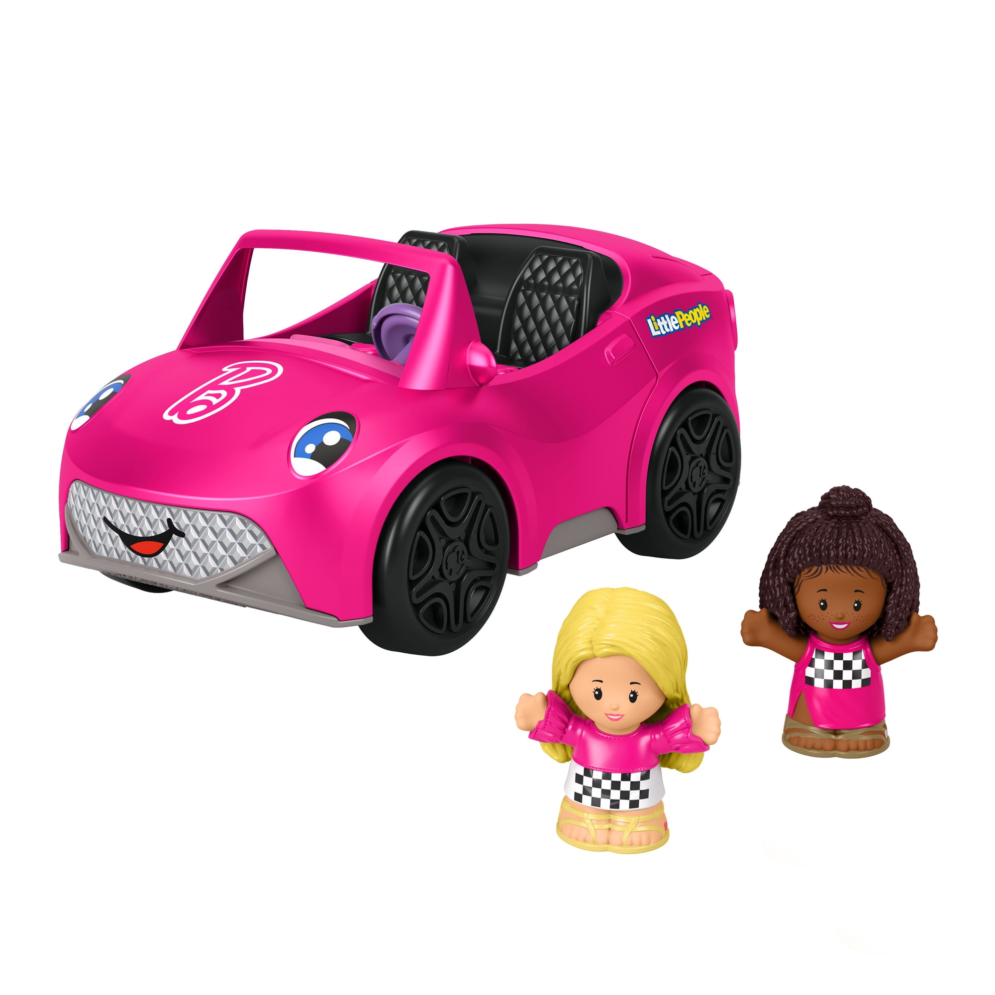 Fisher-Price Little People Barbie Convertible Toy Car with Music Sounds & 2 Figures for Toddlers