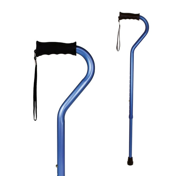 Carex Ergo Offset Walking Cane for All Occasions, Adults and Seniors, Blue, 250 lb Weight Capacity