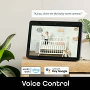 Geeni Serenity Smart Clock Camera | Baby Security Camera | 1080p HD Home Security with WiFi Voice Control | Lullabies 2-Way Audio | Night Light | Compatible with Alexa & Google Home