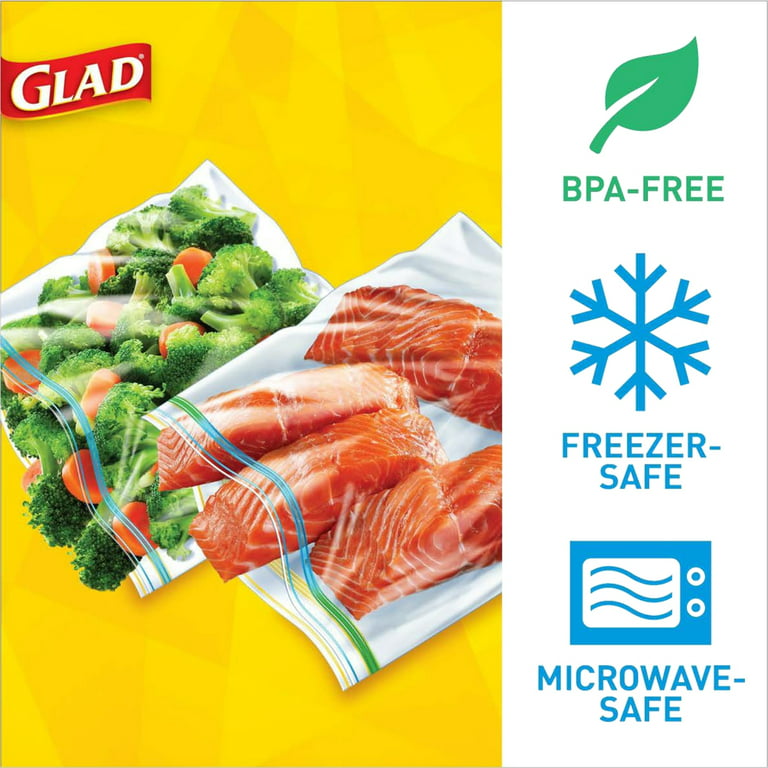 Glad Food Storage and Freezer 2 in 1 Zipper Bags - Gallon Size - 36 Count 