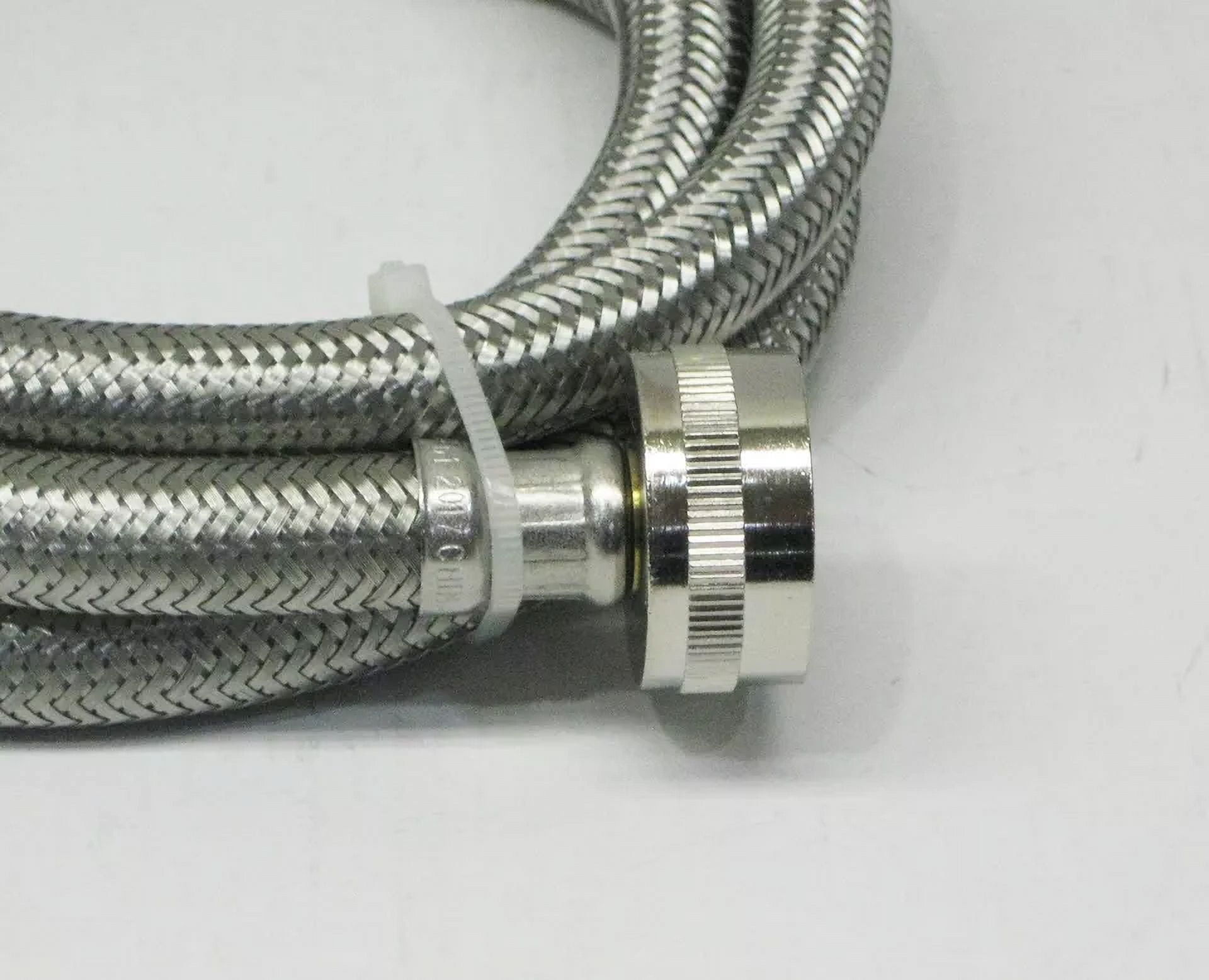 Stainless Steel Washing Machine 90 Degree 5' Set Inlet Fill Hoses with Washers