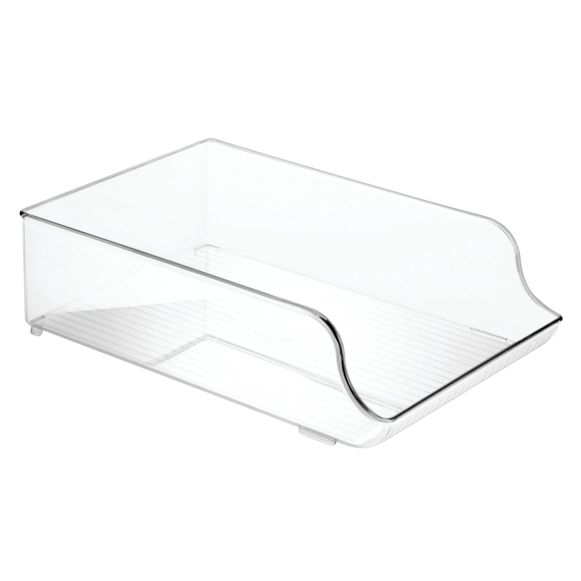 iDesign Recycled Plastic Water Bottle Fridge Organizer Bin for Kitchen, Basement, Garage Fridge – 13.75" x 5.75" x 5.75", Clear Plastic