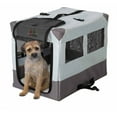 thumbnail image 3 of MidWest Homes for Pets 24" Canine Camper Soft Dog Crate with Synthetic Sheepskin Pad, Gray, 3 of 6