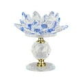 thumbnail image 4 of Portavelas de cristal transparente Lotus Tealight Portavelas Portavelas votivas Candelabro de vidrio para centro de mesa Decoración de comedor Azul Macarena Portavelas para velas, 4 of 8
