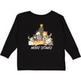 thumbnail image 3 of Inktastic Merry Catmas with Cat Tree and Yellow Star Boys or Girls Long Sleeve Toddler T-Shirt, 3 of 5