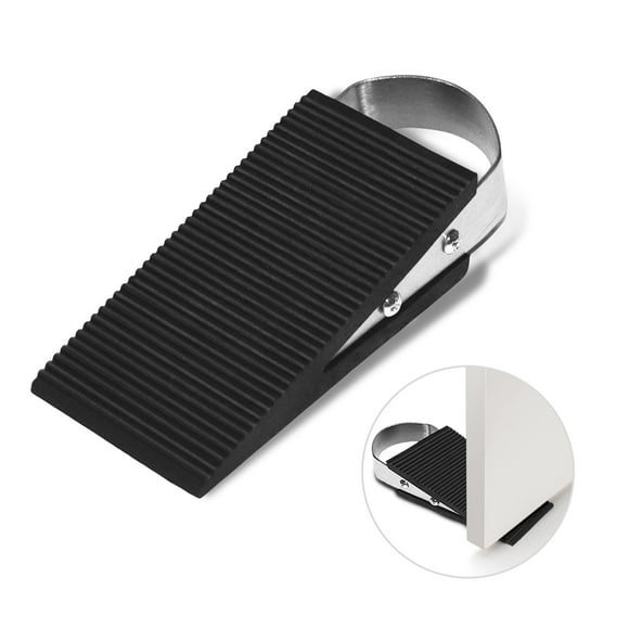 Rubber Door Wedge with Steel Home Office Handle Non-Slide Stopper Holder Gear Mouse Design Floor Nail-free Baby Protector Hardware Security