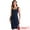 Blue, variant on Unique Bargains Women Stylish Strap Bodycon Denim Dress with Zipper Up Neck XS Blue