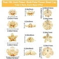 thumbnail image 2 of 24Pcs Bead Caps 18K Gold Plated Brass Flower Beads Caps for Bracelet Necklace Earrings Jewelry Making Supplies, 2 of 7
