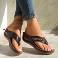 thumbnail image 5 of Coffee Female Round Toe Open Toe Wedge Slippers Comfortable Slide On Shoes For Outdoor 2026, 5 of 9