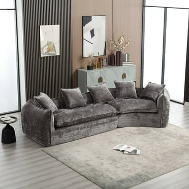 Newboti Furniture Modular Sectional Sofa, U-Shaped Couch With Sofa For Five & Pillows, Modern Minimalist Chenille Fabric Large Comfy Cloud Sofas, Living Room Furniture Sets00100