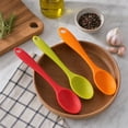 thumbnail image 5 of AOWOO 4 Pcs Large Silicone Mixing Spoon Set, 10.82*2.36 inch Heat Resistant Colored Mixing Spoons, Non-stick Basting Spoon for Kitchen Cooking, Mixing, Baking, Serving and Stirring, 5 of 8