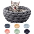 thumbnail image 2 of Pet Dog Puppy Cat Bed Basket House Knitted Calming Sleeping Beds Kennel Nest, 2 of 13