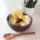 thumbnail image 2 of 2 piezas, cuenco de coco de madera multiusos de gran capacidad, recipiente duro para alimentos de grado alimenticio con cuchara para ensalada de frutas y nueces, 2 of 5