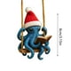 thumbnail image 3 of Uuiauoio Christmas Octopus 2D Flat Pendant for Backpack and Keychain, Festive Holiday Gift with Design, Durable Ornament for Bag Charm and Seasonal Accessory, 3 of 5