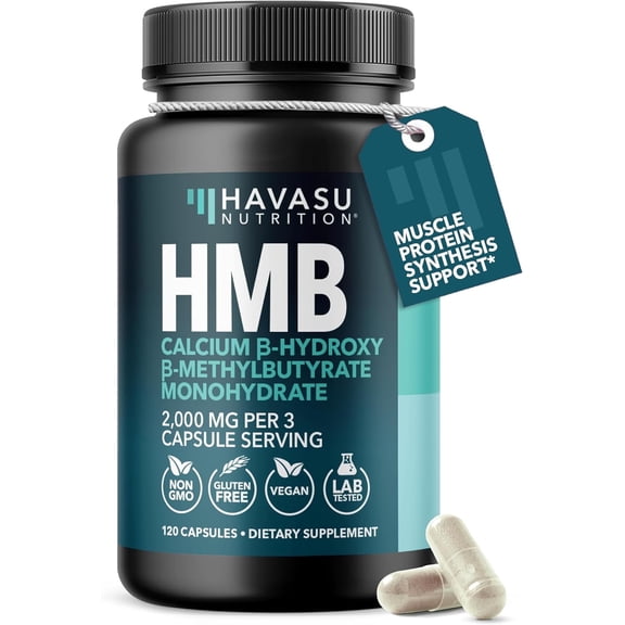 Havasu Nutrition HMB Capsules, Muscle Support Dietary Supplement, 2000mg, 120 Count