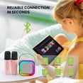 thumbnail image 4 of Mini Karaoke Machine for Kids and Adults, Portable Bluetooth Speaker with 2 Wireless Mics, Pink, 4 of 5
