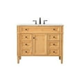 thumbnail image 3 of Elegant Decor Park Avenue 42" Aluminum MDF Single Bathroom Vanity - Natural Wood, 3 of 8
