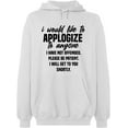 thumbnail image 2 of OXI Hoodie Sweatshirt - To Anyone I Have Not Offended, Basic Casual Hoodie for Men's and Women Fleece Hoodie Long Sleeve - White 2X-Large, 2 of 3