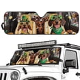 thumbnail image 2 of Yuyamidu Funny Dachshund Windshield Sun Shade for Jeep Wrangler TJ JK JKU 1997-2018, 52.95 x 16.14'' St. Patrick's Day Windshield Sun Visor, 2 of 7