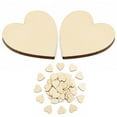 thumbnail image 3 of Homoyoyo 50 Pcs Unfinished Wood Heart Slices for Wedding Crafts Christmas Ornaments Decorations, 3 of 7