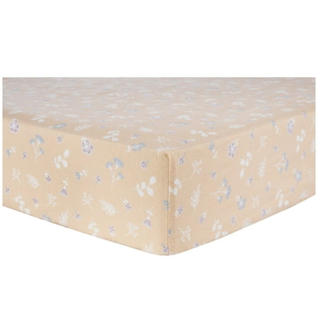 UPC: 0846216065187 | Trend Lab Peach Floral Deluxe 100% Cotton Flannel Fitted Crib Sheet Fully Elasticized Crib Infant