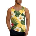 thumbnail image 3 of VBTAPA Mens Floral Graphic Tank Tops Funky Hawaiian Shirt Tropical Summer Vacation Shirts Sleeveless Casual Aloha Beach Tee White S, 3 of 7