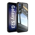 thumbnail image 4 of Dteck for Samsung Galaxy S23 Clear Case, Shockproof Slim Clear Hard PC Back with Soft TPU Bumper Scratch Resistant Protective Transparent Anti-Scratch Phone Case, Black, 4 of 6