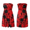 thumbnail image 6 of Summer Dresses for Women Hawaiian Printed Sleeveless Tube Dress Off Shoulder Smocked Ruffle Summer Beach Vacation Outfits, 6 of 7