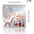 thumbnail image 4 of 1pc Boho Moon Phase Stainless Steel Stencils 6x6 inch Reusable Painting Template for Painting Wood Burning Journaling, 4 of 7
