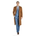 thumbnail image 2 of Men's Knee Length Wool Blend Three Button Long Jacket Overcoat Top Coat, 2 of 4
