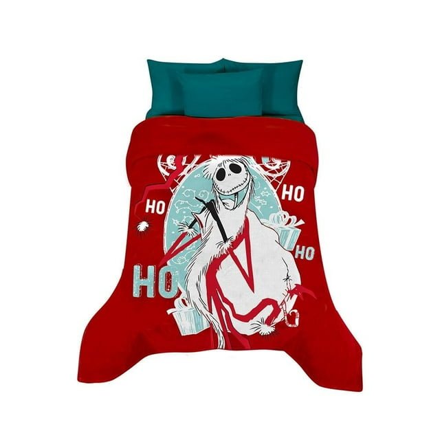 Cobertor Providencia Serenity Jack Skellington Navidad de 180x210 cm Rojo
