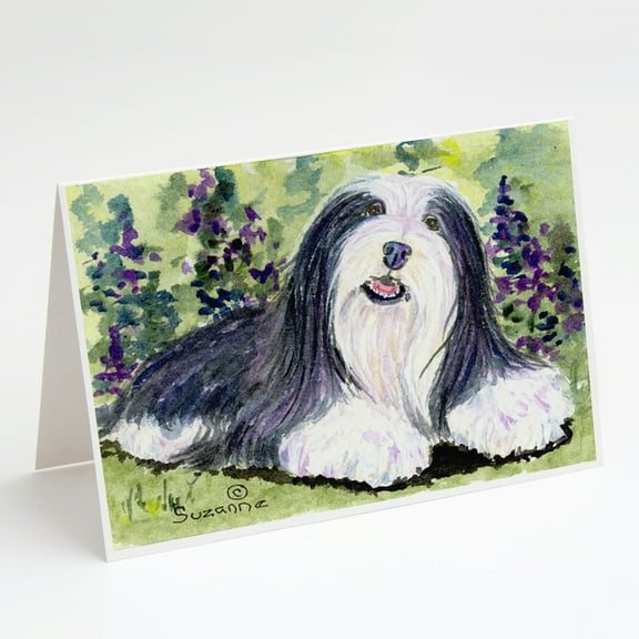 Bearded Collie Greeting Cards and Envelopes Pack of 8