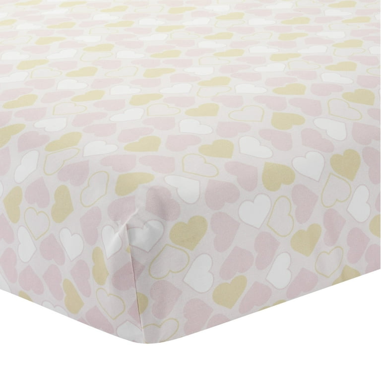 Petal Pink Bows Crib Sheet