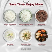 CUCKOO Micom Rice Cooker 10-Cup Uncooked / 20-Cup Cooked with Nonstick Inner Pot, Large Rice Maker with 16 Menu Options, Fuzzy Logic Technology, Auto Clean Mode, LCD Display, White (CR-1020F)