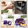 thumbnail image 3 of SOPLOLIVEWARE Hazel Lunch Box Leak Proof Microwave Safe 3 Inner Steel Containers 450ml 450ml 550ml Insulated Fabric Bag Full Meal Easy to Carry Violet, 3 of 4