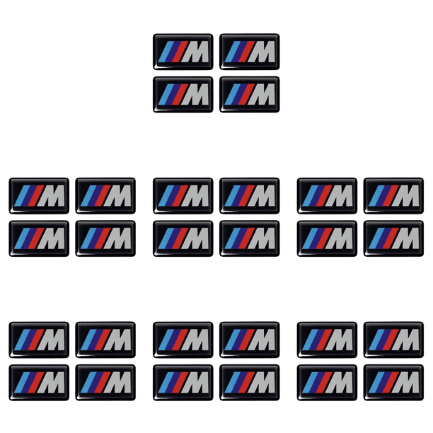 4 Adhesivos para Llantas M para Llantas Aluminio Insignias Rendimiento Autoadhesivas 19x11 Mm (No Incluya Productos Infractores