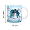 PEONAVET Mug Lettering Christmas Mug Inflated Snowman Mug, Santa Mug Press Puffy 15oz 11oz Coffe