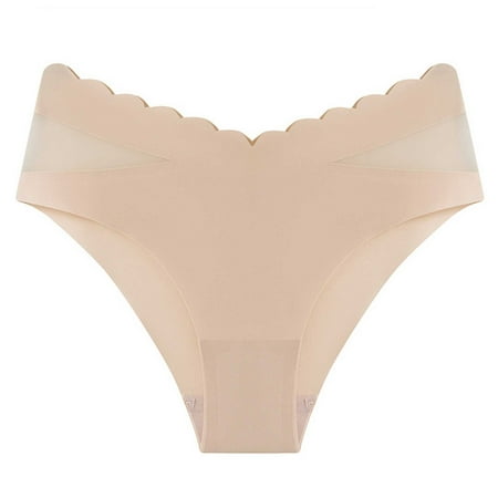 Naughtyhood Women  Valentine s Day Clearance Sexy Cotton Ice Silk Ultra-thin Breathable Thong Brief Close Fitting Comfortable Stretch Underpants Hip-hugging Seamless Panty Wonderful Gifts for Girls