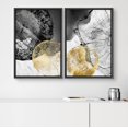 thumbnail image 2 of IDEA4WALL Framed Canvas Print Wall Art Set Gold Black Gray Tree Wood Ring Collage Vintage Art Country Decorative Colorful Nature Wilderness Artwork for Living Room, Bedroom, Office - Black 16"x24"x2, 2 of 5