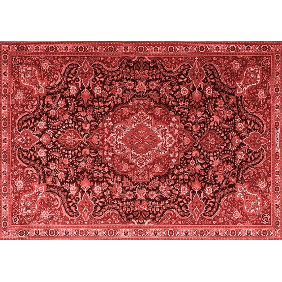 Ahgly Company Indoor Rectangle Medallion Red Traditional Area Rugs, 2' x 5'