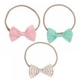 thumbnail image 2 of Eleanos 3 Pcs Baby Girl Cute Lace Bow Elastic Headband Styling Accessories, 2 of 5