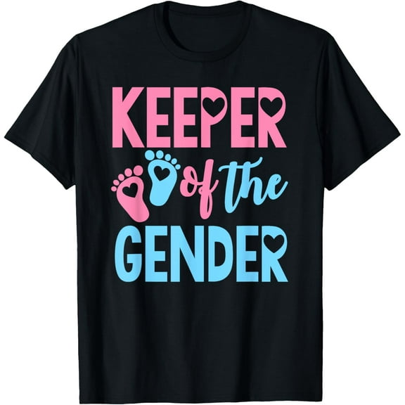 t-shirt Gender Reveal Keeper of the Gender T Shirt, Gender Reveal T-Shirt mens，black，women，funny，journey，Crew Neck, Short Sleeve,printing