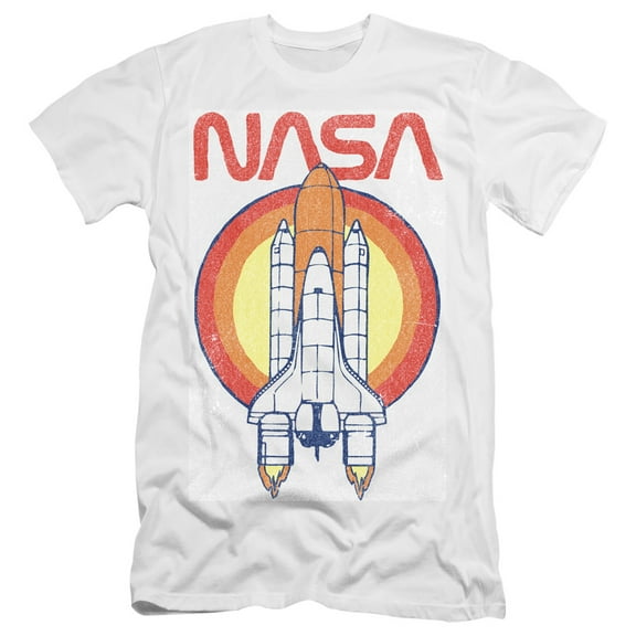 Nasa Shuttle Circle Adult 30/1 T-Shirt White